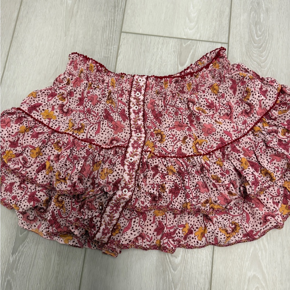 Poupette St. Barth Pink Bubble Mini Skirt